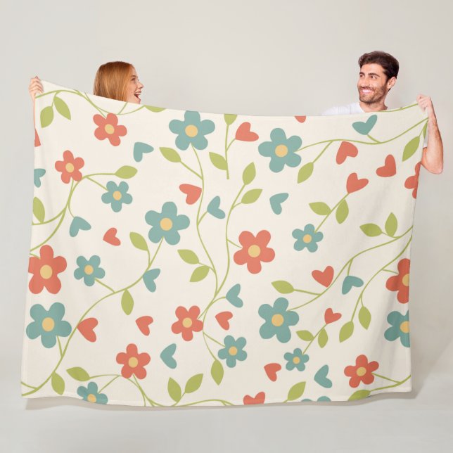 Pattern Floral Fleece Blanket (In Situ)