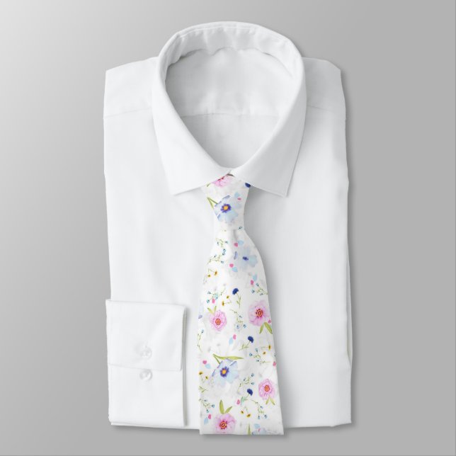 Pattern Floral Neck Tie (Tied)
