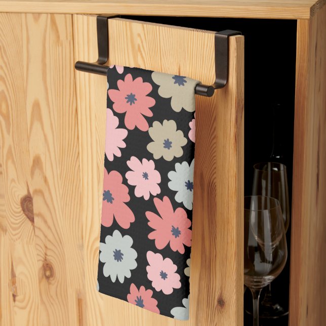 Pattern Flower Colourful Vintage   Kitchen Towel (Thirds Fold)
