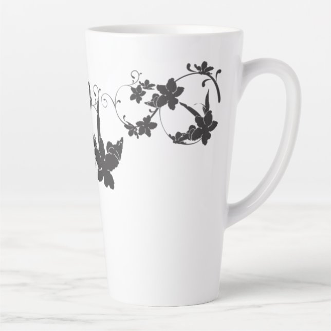 pattern-flower-decorative-plant latte mug (Right)