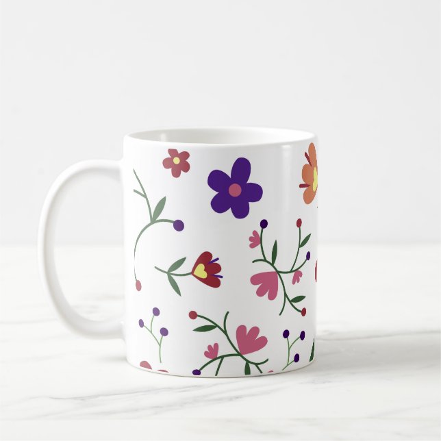 pattern flowers- coffee mug (Left)