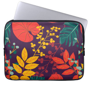 pattern flowers colourful shiny    laptop sleeve