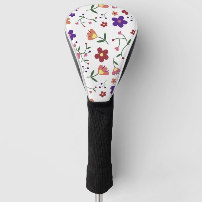 pattern flowers- golf head cover (Front)
