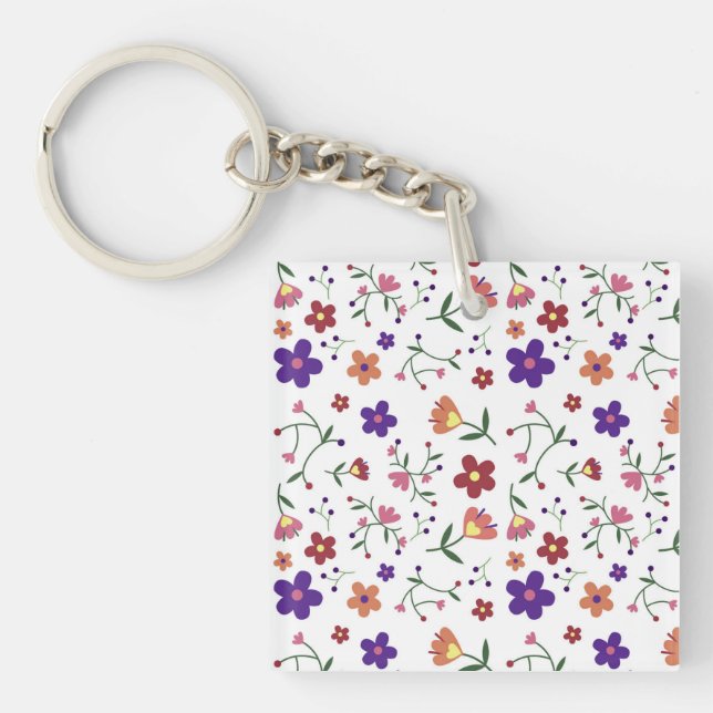 pattern flowers- keychain (Front)