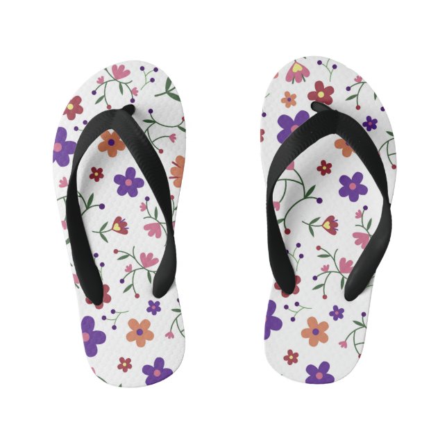 pattern flowers- kid's flip flops (Footbed)