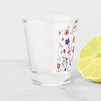 pattern flowers- shot glass