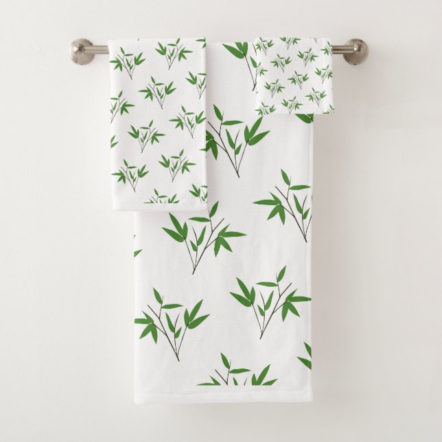 Pattern from bamboo twigs bath towel set (Insitu)