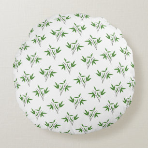 Pattern from bamboo twigs round pillow