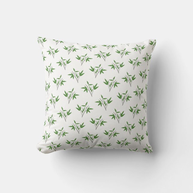 Pattern from bamboo twigs throw pillow (Front)