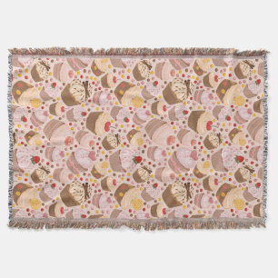 Pattern from celebratory cupcakes throw blanket