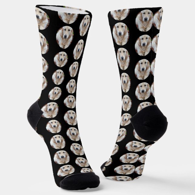Pattern Fun Photo Gift Custom Personalized Socks (Angled)