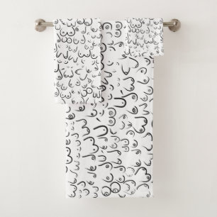 Pattern funny humour bath towel set