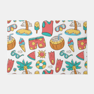 pattern funny summer beach vacation doormat