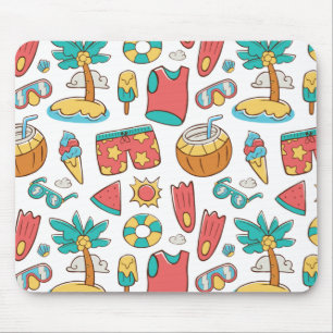 pattern funny summer beach vacation  mouse pad