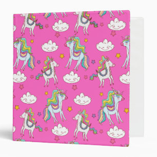 Pattern Funny Unicorn Cute         Binder