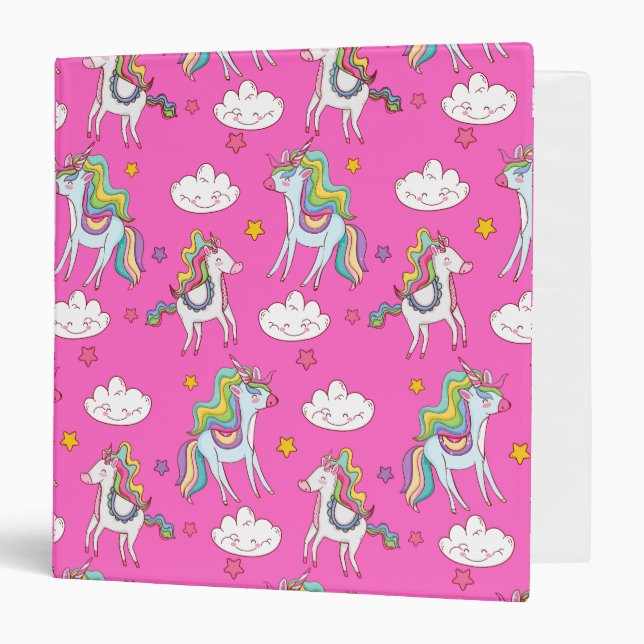 Pattern Funny Unicorn Cute         Binder (Front/Inside)