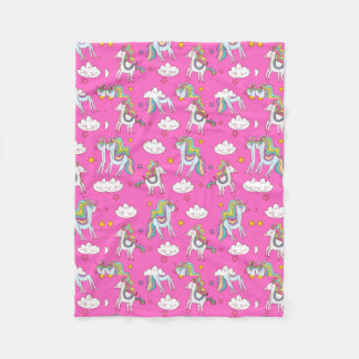 Pattern Funny Unicorn Cute Fleece Blanket