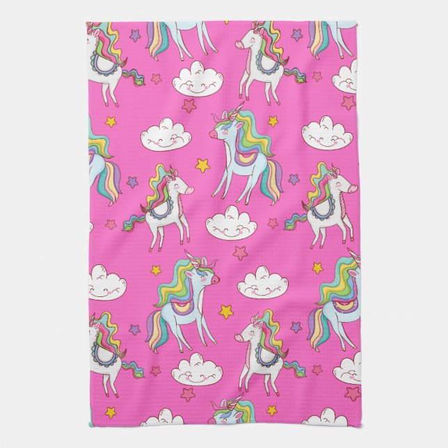 Pattern Funny Unicorn Cute      Kitchen Towel (Vertical)