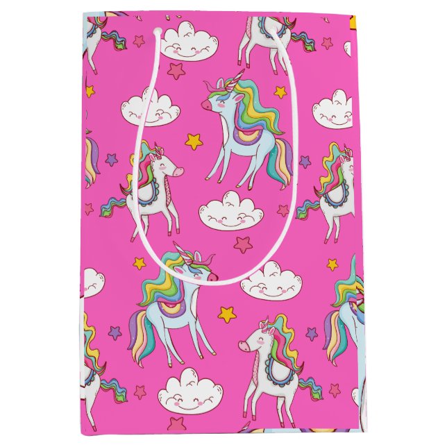 Pattern Funny Unicorn Cute     Medium Gift Bag (Front)