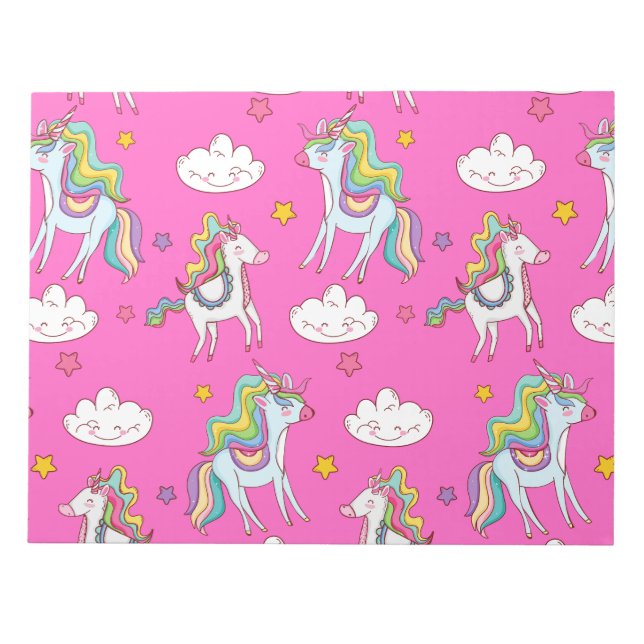 Pattern Funny Unicorn Cute        Notepad (Front)