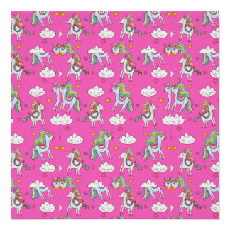 Pattern Funny Unicorn Cute Poster