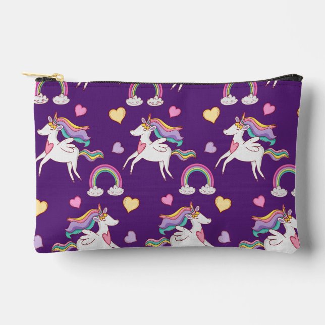 Pattern Funny Unicorn Magic Horse Cute    Accessory Pouch (Front)