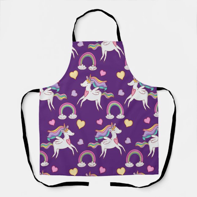 Pattern Funny Unicorn Magic Horse Cute  Apron (Front)
