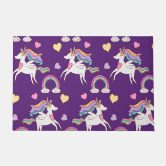 Pattern Funny Unicorn Magic Horse Cute    Doormat