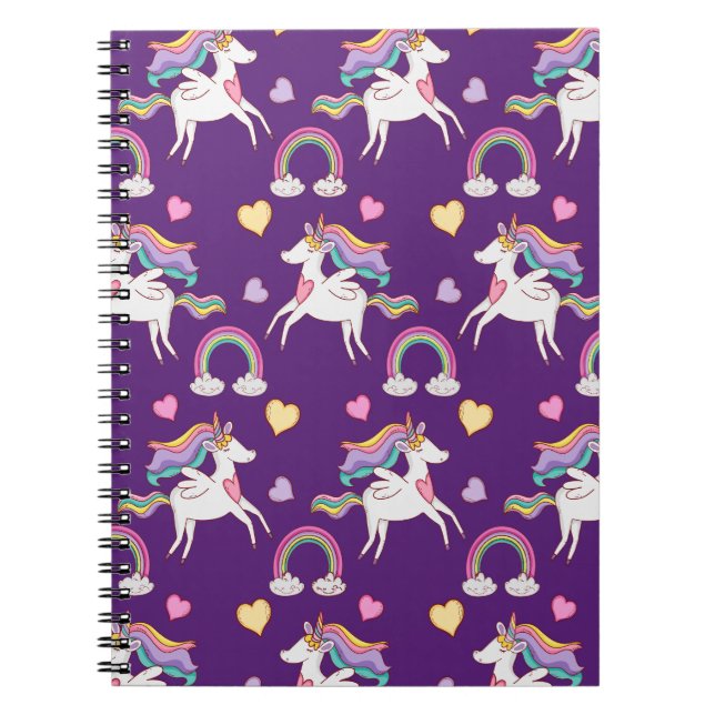 Pattern Funny Unicorn Magic Horse Cute      Notebook (Front)