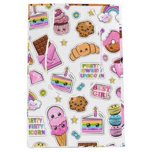 Pattern Funny Unicorn Magic Rainbow Cute    Medium Gift Bag