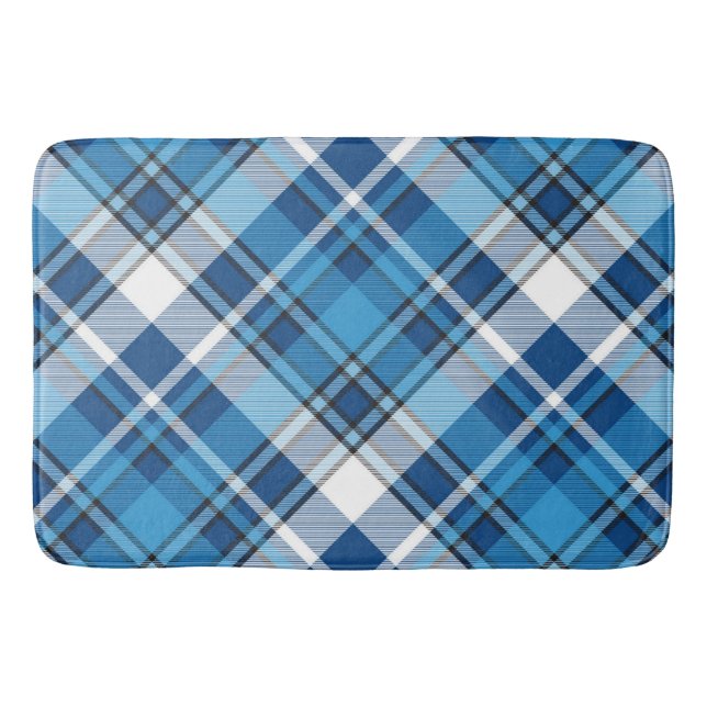 Pattern Geometric Vintage Trendy Blue    Bath Mat (Front)