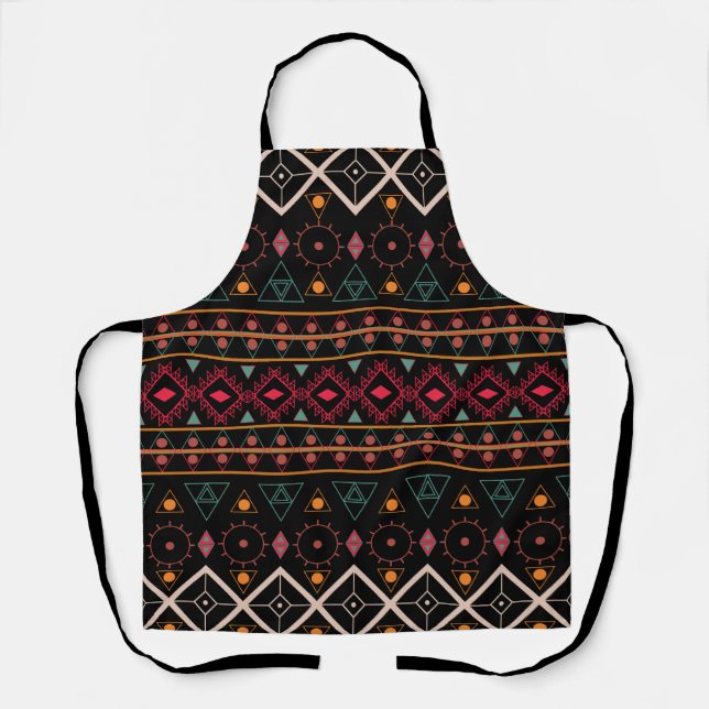 Pattern Geometric Vintage Trendy Stylish Colourful Apron (Front)