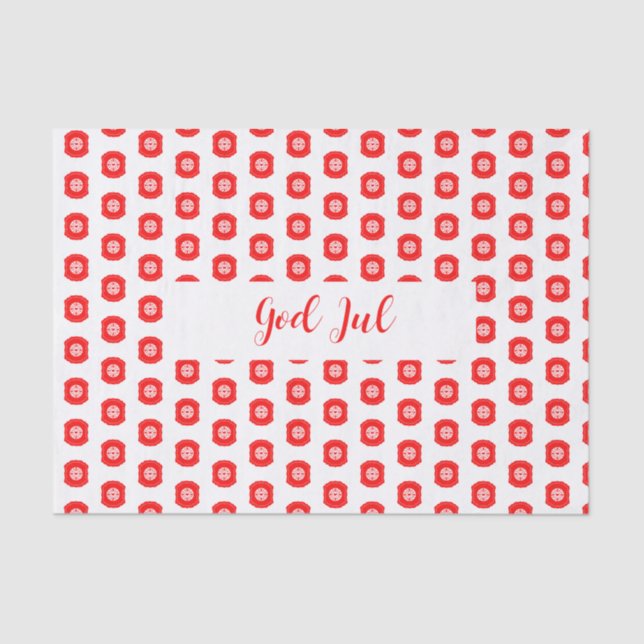 Pattern God Jul Merry Christmas Holiday Gift Tissue Paper (Front)