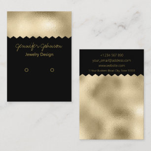Pattern Gold Foil Earring Holder Business Card