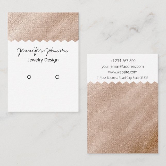 Pattern Gold Foil Earring Holder Display Card (Front/Back)