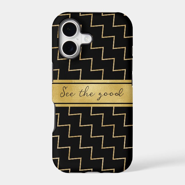 Pattern gold zigzag iPhone Case (Back)