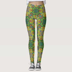 Pattern green leggings