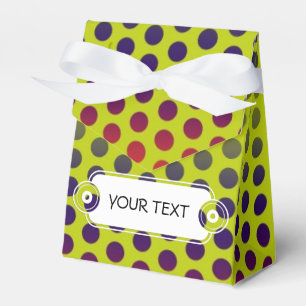 Pattern - green red blue dots + your text favor box