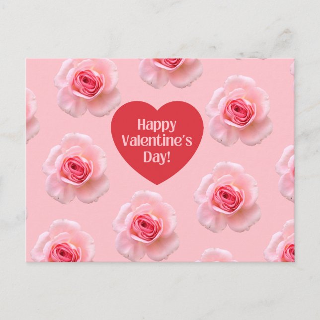 Pattern Happy Valentine`s Day 2023 Background      Holiday Postcard (Front)