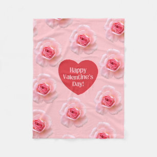 Pattern Happy Valentine`s Day 2024 Background      Fleece Blanket