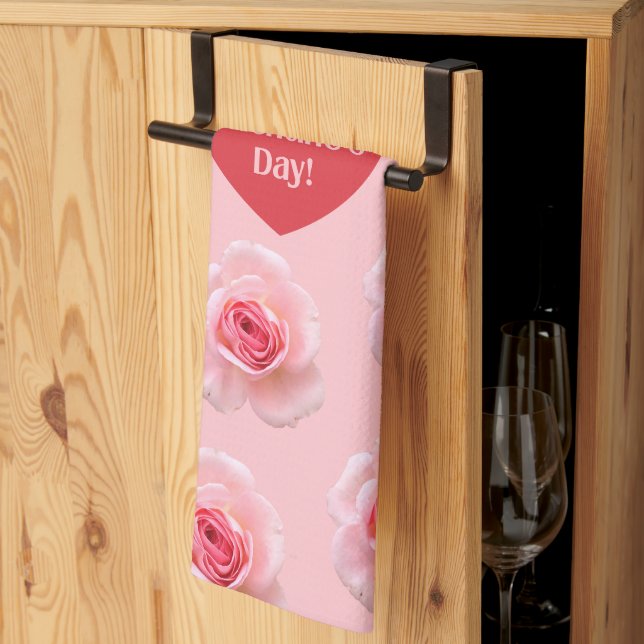 Pattern Happy Valentine`s Day 2024 Background    Kitchen Towel (Thirds Fold)