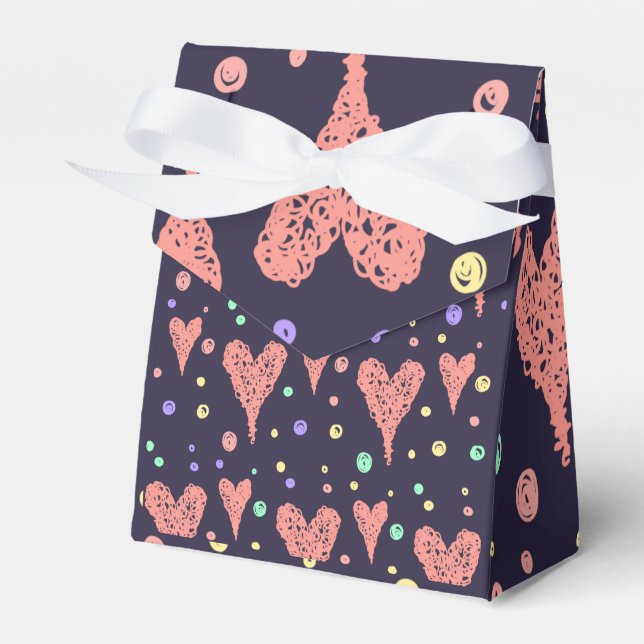 Pattern Hearts Colourful Girly Modern Cute     Favor Box (Front Side)