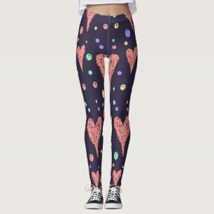 Pattern Hearts Colourful Girly Modern Cute Leggings