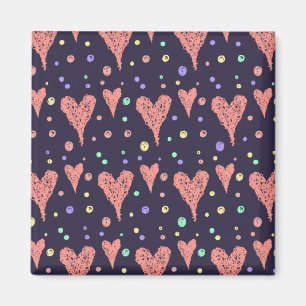 Pattern Hearts Colourful Girly Modern Cute  Magnet