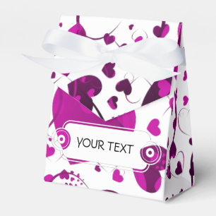 Pattern - Hearts for love pink white + your text Favor Box