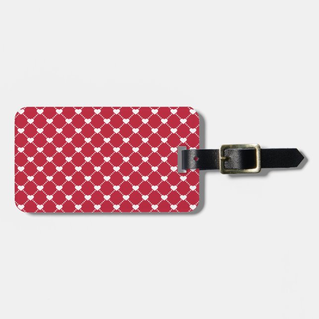 Pattern/Hearts Luggage Tag (Front Horizontal)