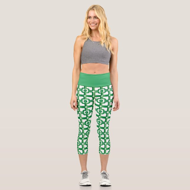 Pattern High Waisted Capris (Front)