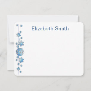 Pattern Holiday Blue Snowflake Winter Chic Card