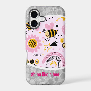 Pattern honey bee shapes iPhone Case