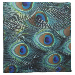 Pattern in male peacock feathers napkin